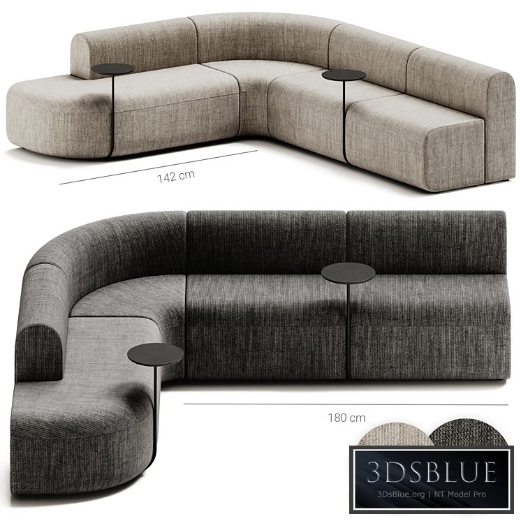 ARTIKO Sectional modular fabric sofa AT 16 by MDD 3DS Max - thumbnail 3