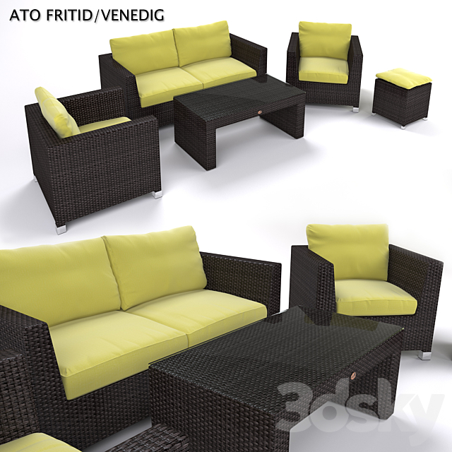 ATO Venedig set of artificial rattan 3DSMax File - thumbnail 1