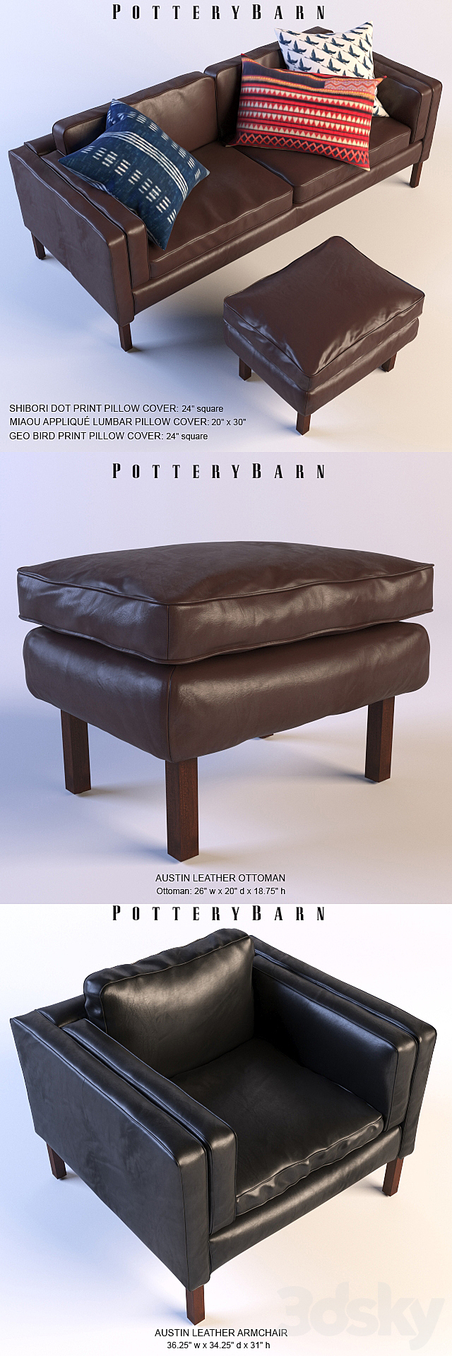 AUSTIN Collection – a collection of upholstered furniture in retro style 3DSMax File - thumbnail 2