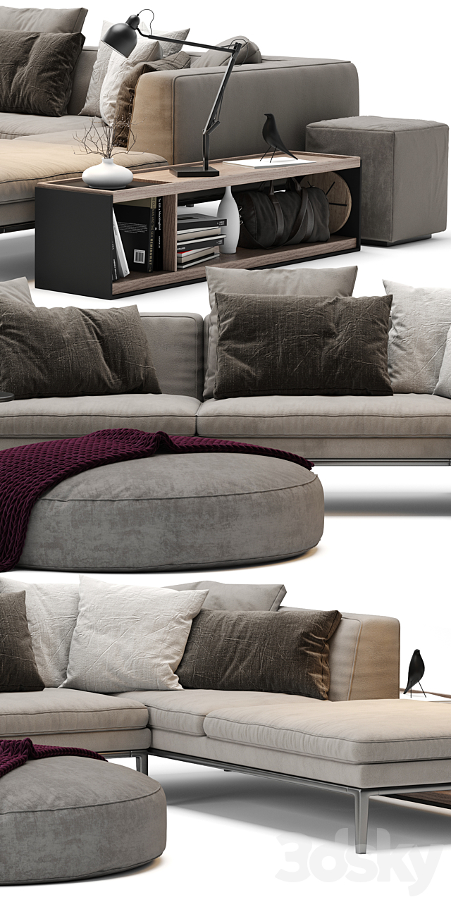 B & B Italia Michel Sofa 3DSMax File - thumbnail 2