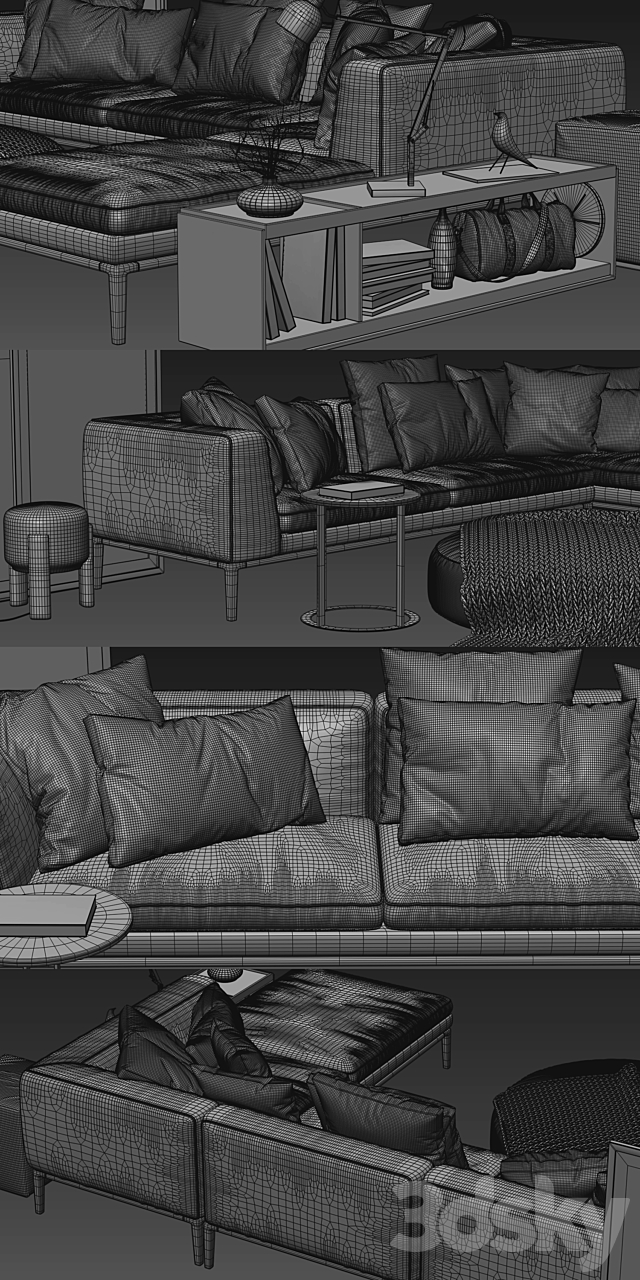 B & B Italia Michel Sofa 3DSMax File - thumbnail 3