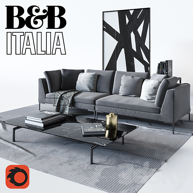 B & B Italia Sofa Charles 3DSMax File - thumbnail 1