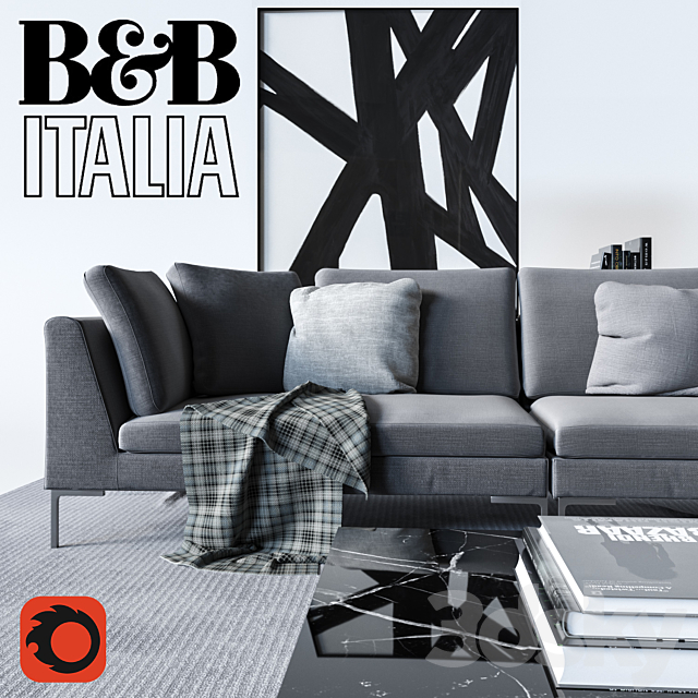 B & B Italia Sofa Charles 3DSMax File - thumbnail 2