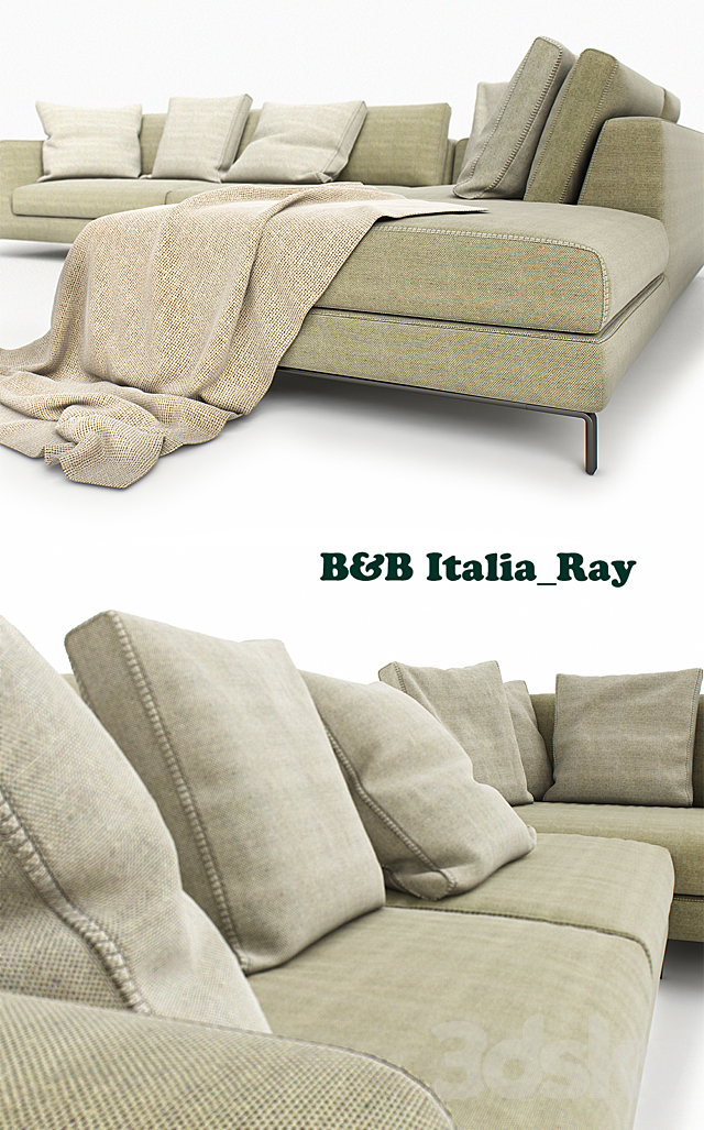 B & B Italia sofa Ray 3DS Max Model - thumbnail 2