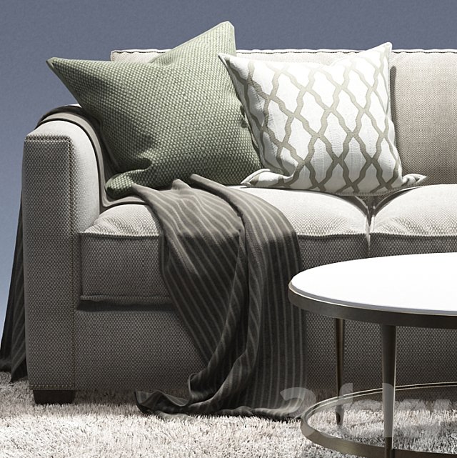 Baker Manhattan Sofa_Oberon_Waistline Table Lamp_Oberon Cocktail 3DSMax File - thumbnail 2