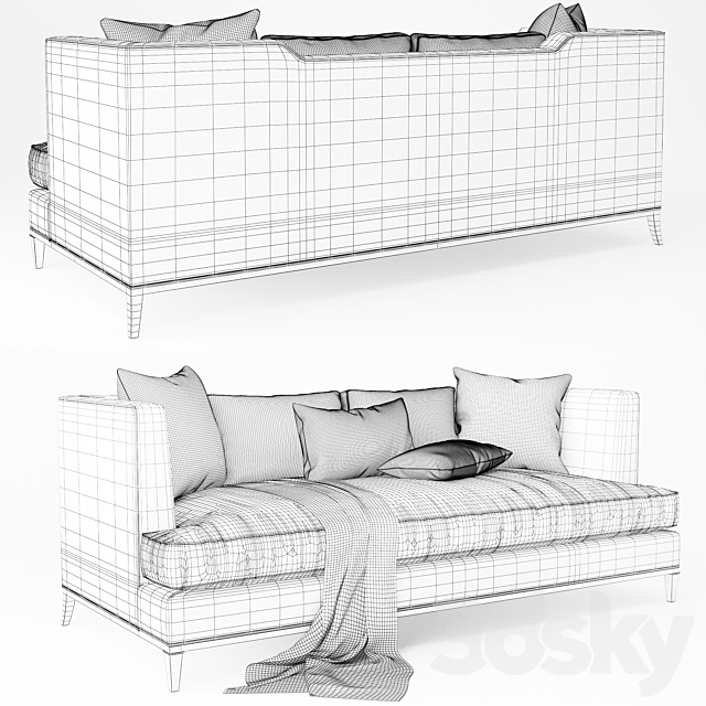 BAKER PRESIDIO SOFA No. 6729S 3DSMax File - thumbnail 2