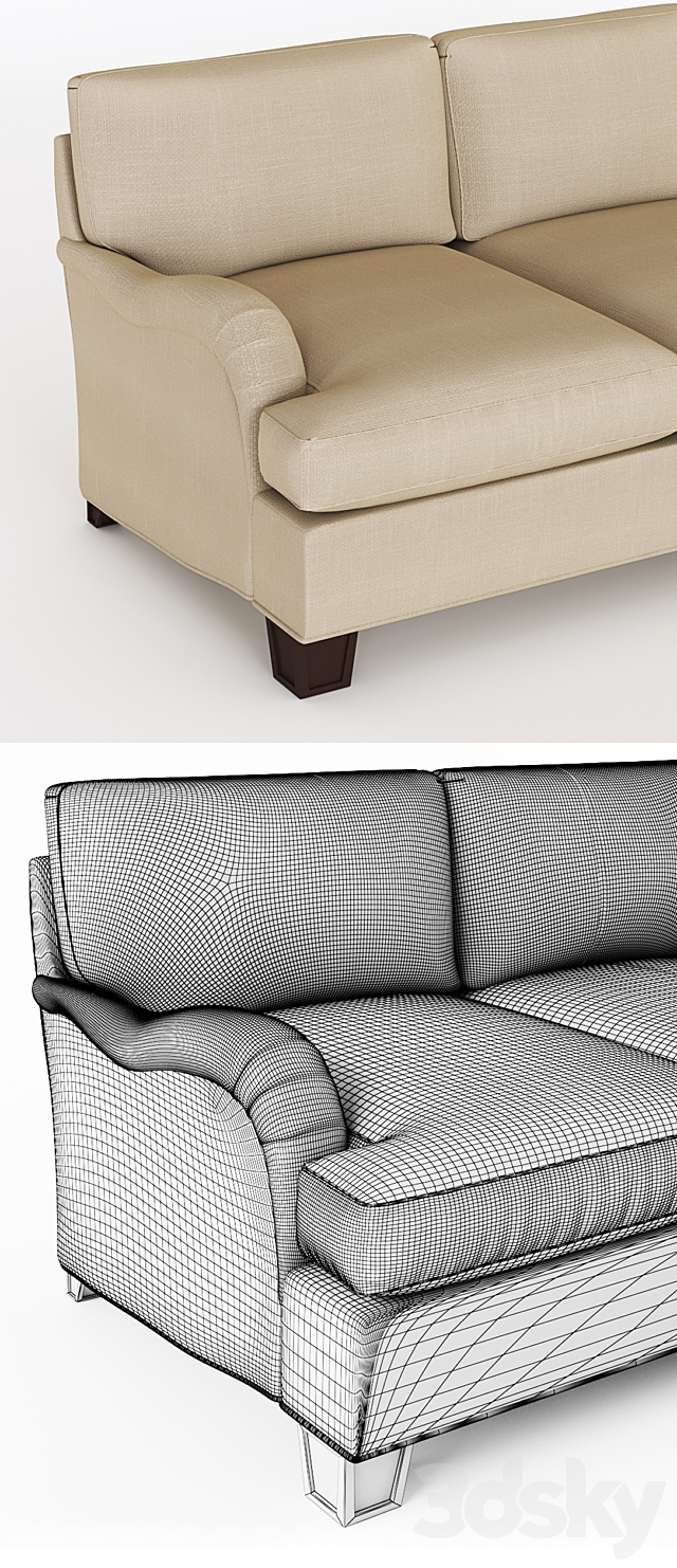 Baker sofa 3DS Max Model - thumbnail 2