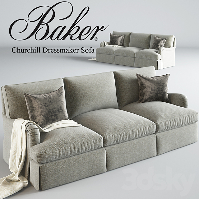 Baker_Churchill Dressmaker Sofa No. 6122S 3DSMax File - thumbnail 1