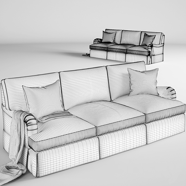 Baker_Churchill Dressmaker Sofa No. 6122S 3DSMax File - thumbnail 3