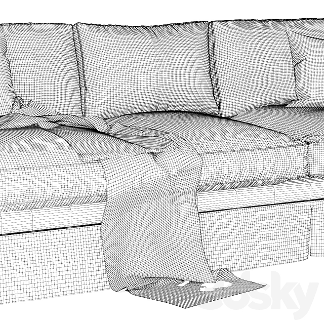 Baker_No. 6602S BRADFORD SOFA 3DS Max Model - thumbnail 2