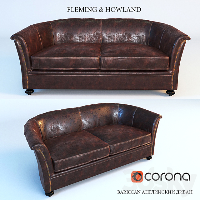 BARBICAN ENGLISH SOFA FLEMING & HOWLAND 3ds Max - thumbnail 1