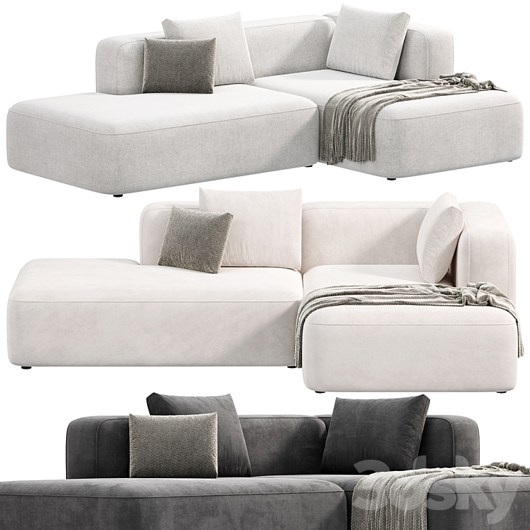 BASECAMP CHAISELOUNGE left Modular Sofa by makenordic 3 3DS Max Model - thumbnail 1