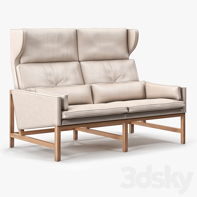 BassamFellows CB 522 Wing Back Settee 3DSMax File - thumbnail 1