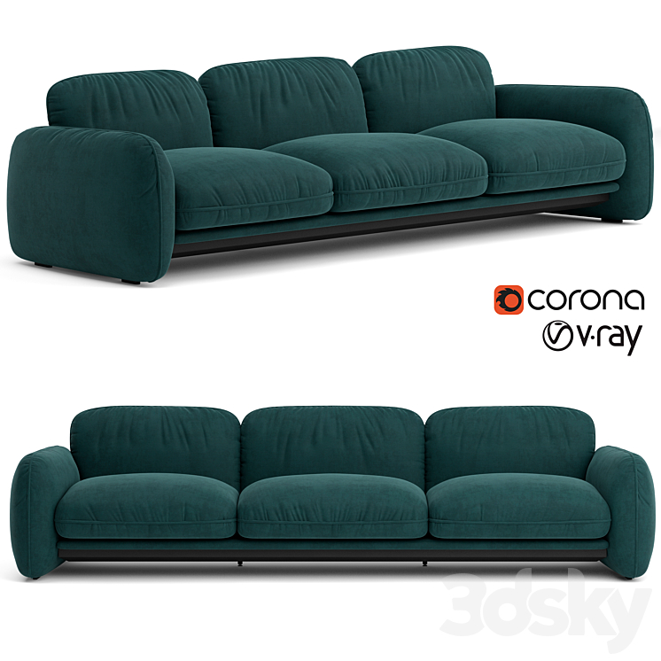 Baxter Brigitte sofa 3DS Max Model - thumbnail 1