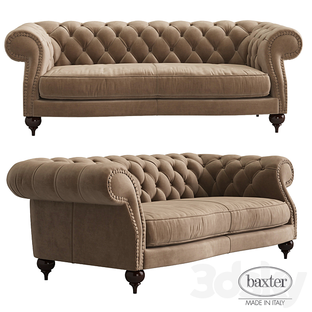 Baxter Diana Chester 2 seat sofa 3DSMax File - thumbnail 1