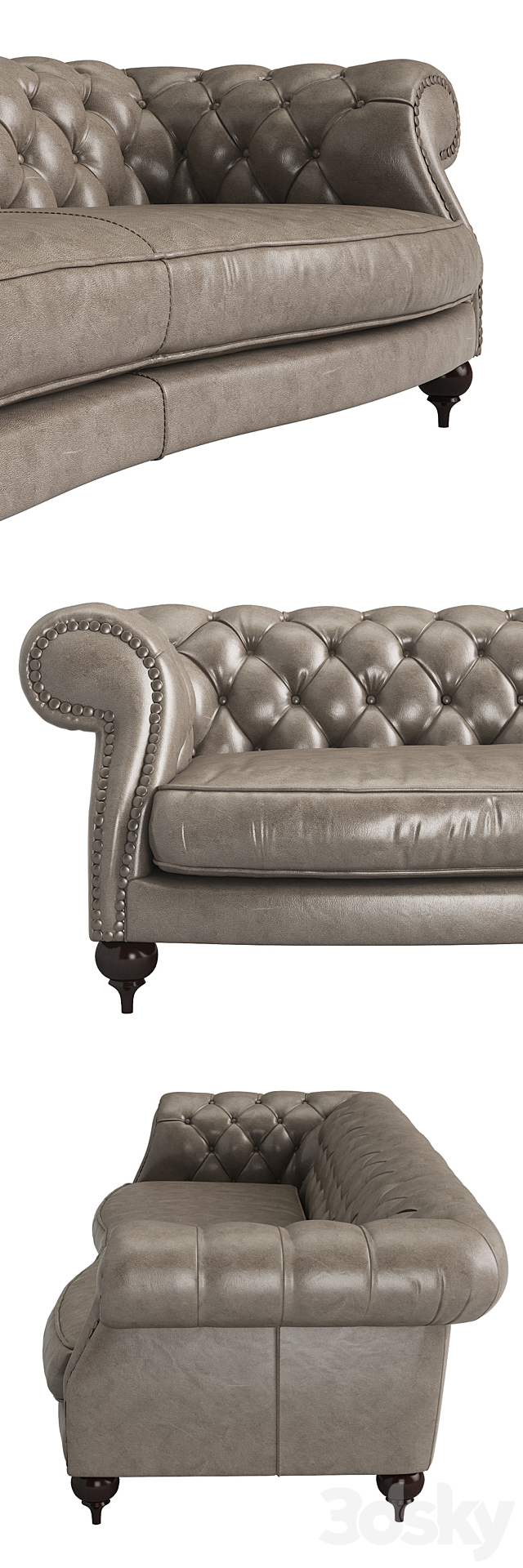 Baxter Diana Chester 3 seat sofa 3DSMax File - thumbnail 2