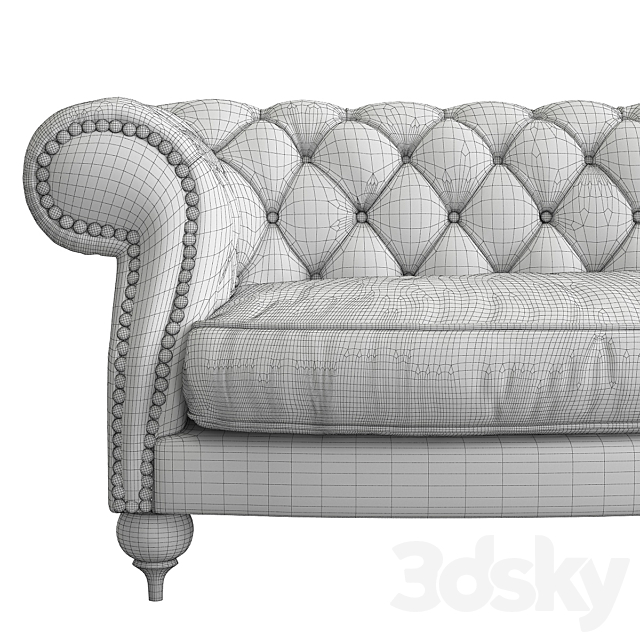 Baxter Diana Chester 3 seat sofa 3DSMax File - thumbnail 3