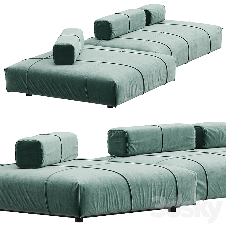 Baxter Panama Bold Sofa N2 Composition 3DS Max Model - thumbnail 1