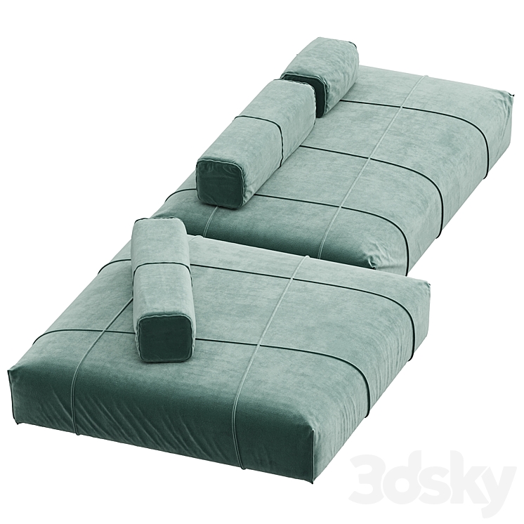 Baxter Panama Bold Sofa N2 Composition 3DS Max Model - thumbnail 2