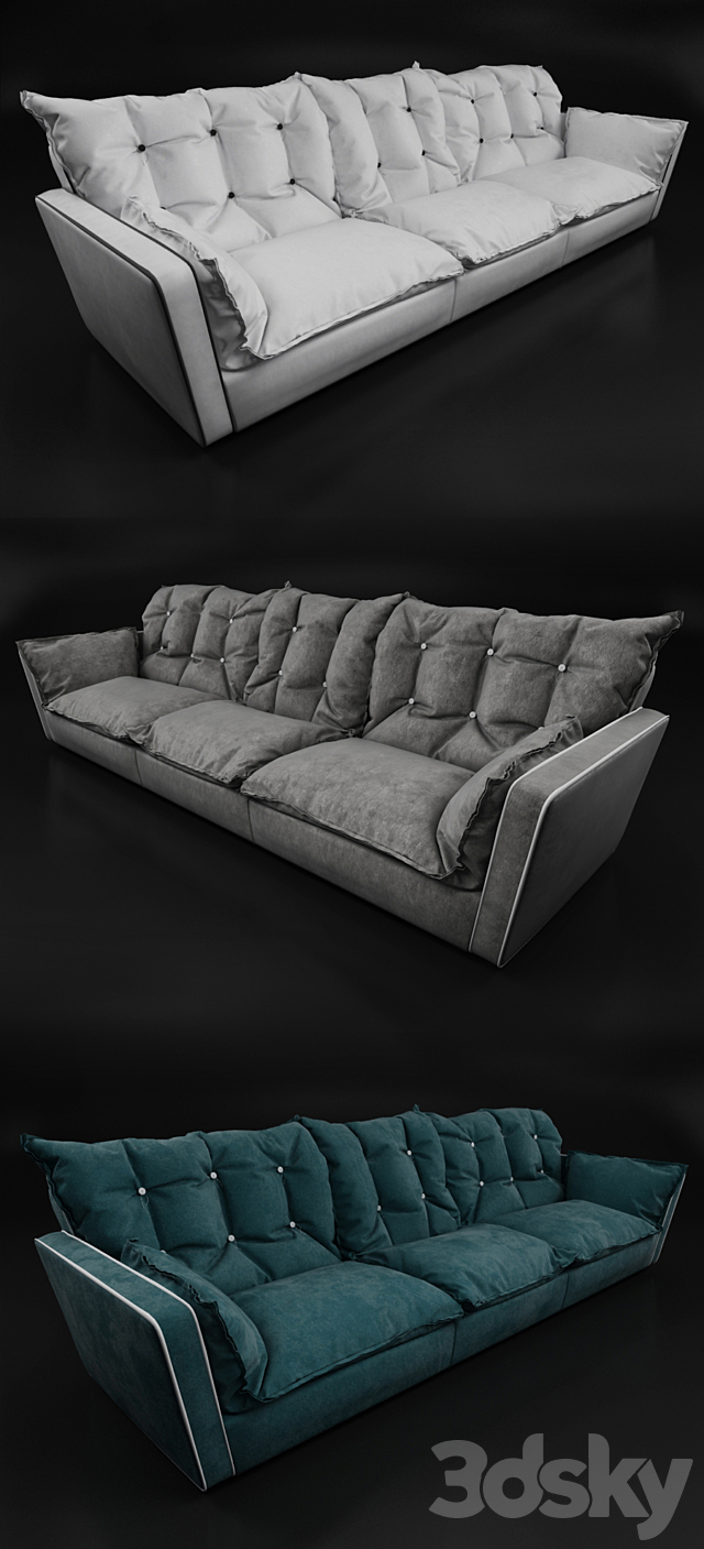 Baxter Sorrento sofa (Three Seater) 3DSMax File - thumbnail 1