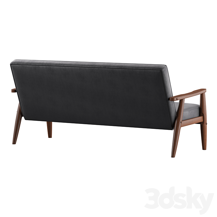 Baxton Studio Sorrento Mid-century Modern 3-seater Sofa 3DS Max Model - thumbnail 2