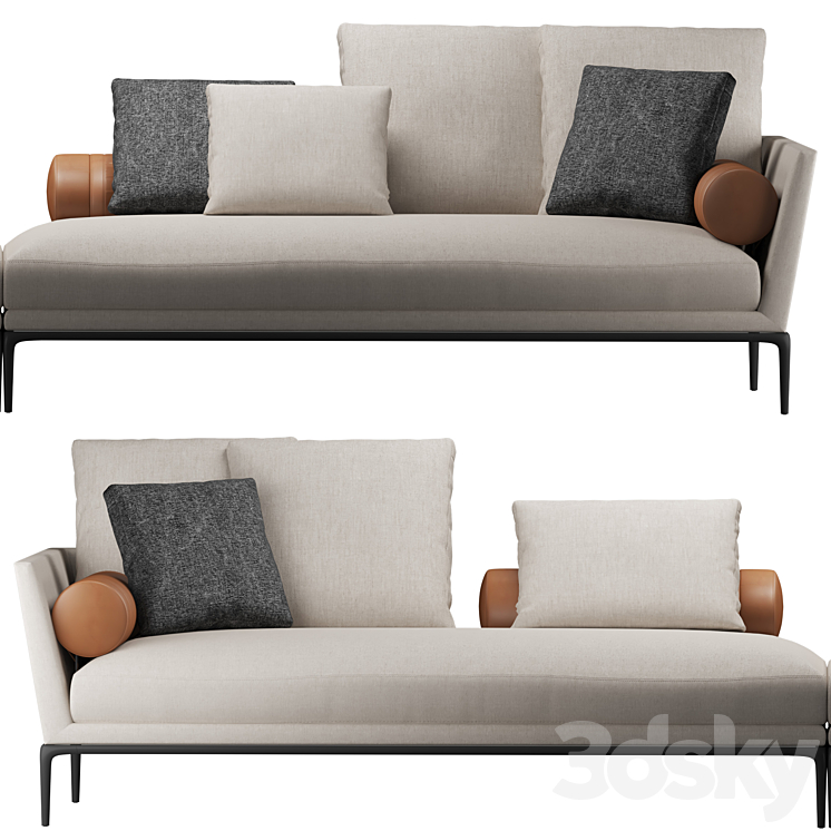 B&B Atoll sofa 3DS Max Model - thumbnail 2