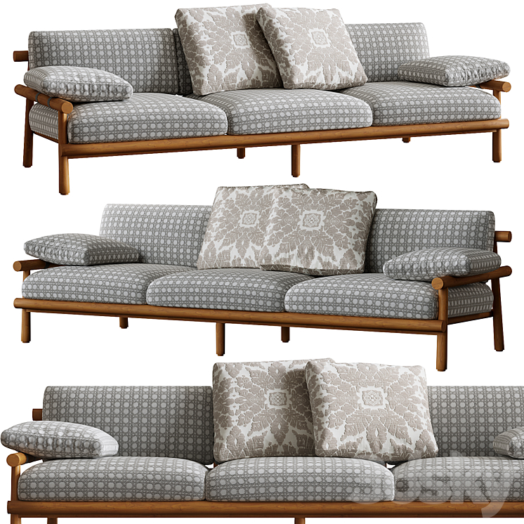 B&B Italia | Ayana 3 seater sofa 3DS Max Model - thumbnail 3