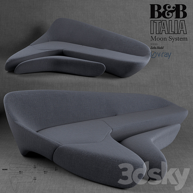 B&B Italia Moon system – by Zaha Hadid 3DSMax File - thumbnail 1