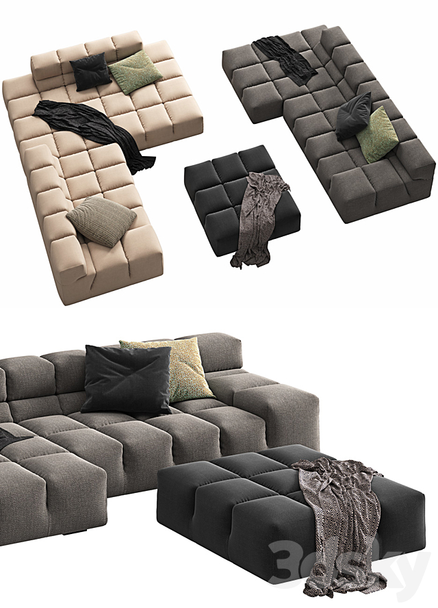 B&B Italia TUFTY-TIME 2 sofa 3DSMax File - thumbnail 2