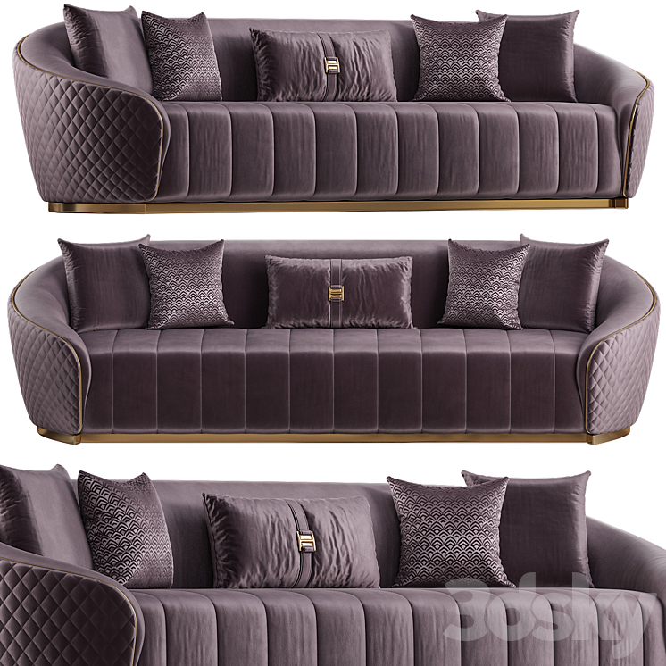 Bell sofa 3DS Max Model - thumbnail 1