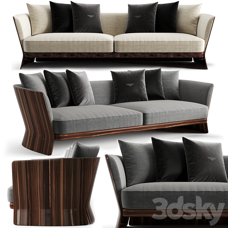 Bentley home newent sofa 3DS Max Model - thumbnail 3