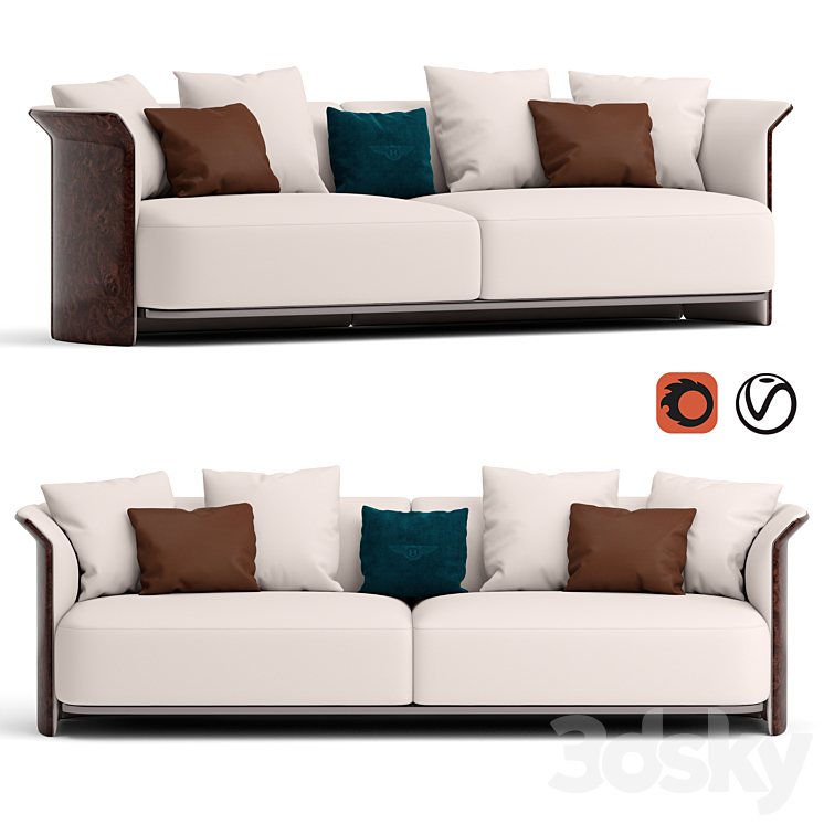 Bentley ramsey sofa 3DS Max Model - thumbnail 1