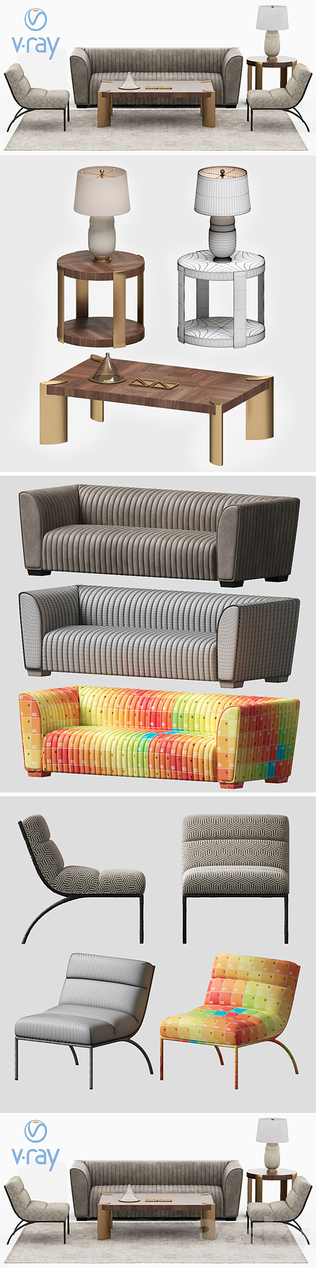 BERNHARDT Kent Sofa Set 3DSMax File - thumbnail 3