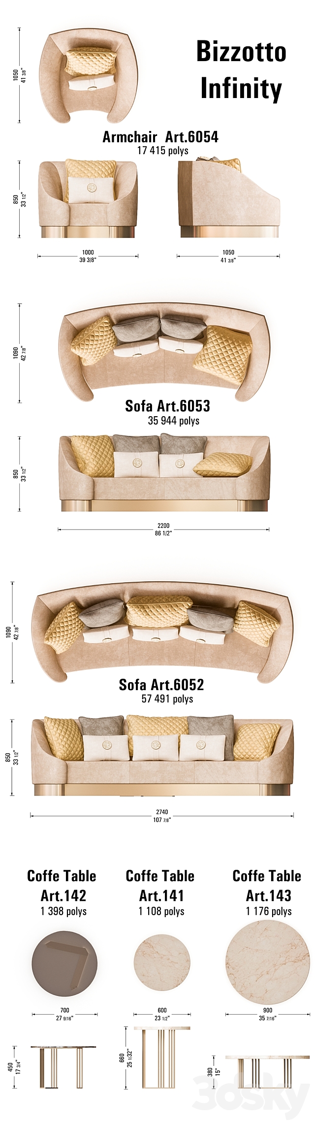 BIZZOTTO Infinity furniture set 3DSMax File - thumbnail 2