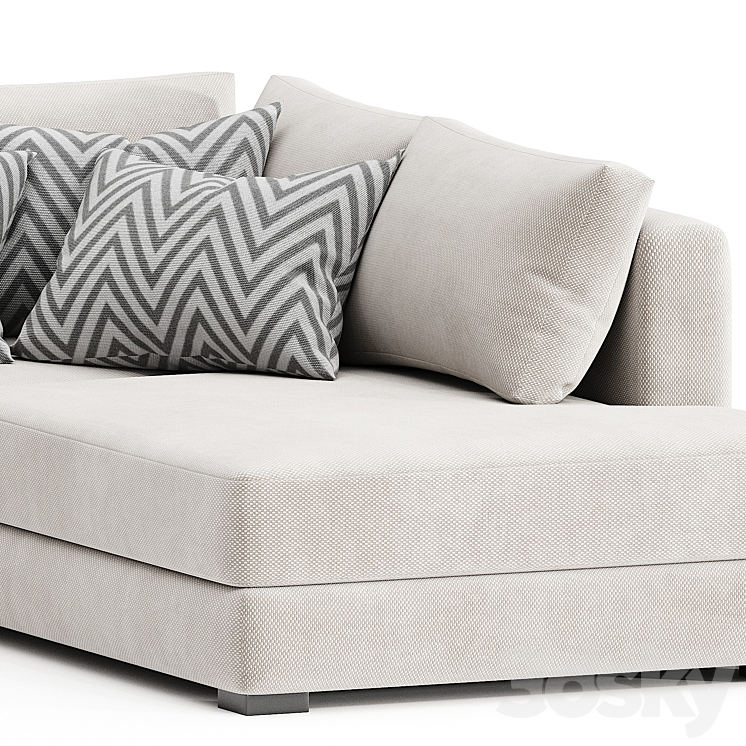 BLAKE LARGE OPEN END CORNER SOFA 3DS Max Model - thumbnail 2