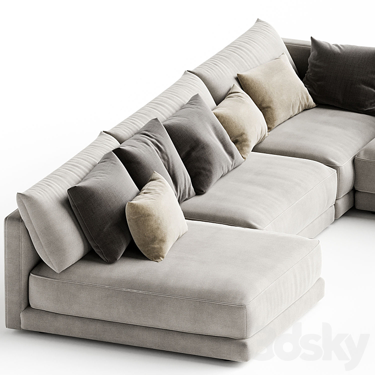 Blanche Katarina Corner Couch Sofa N1 3DS Max Model - thumbnail 2