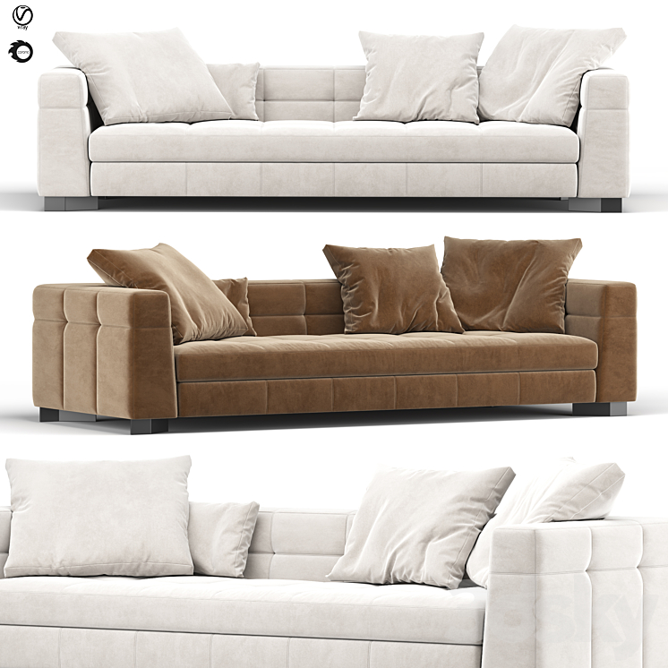 Blazer sofa 3DS Max Model - thumbnail 1