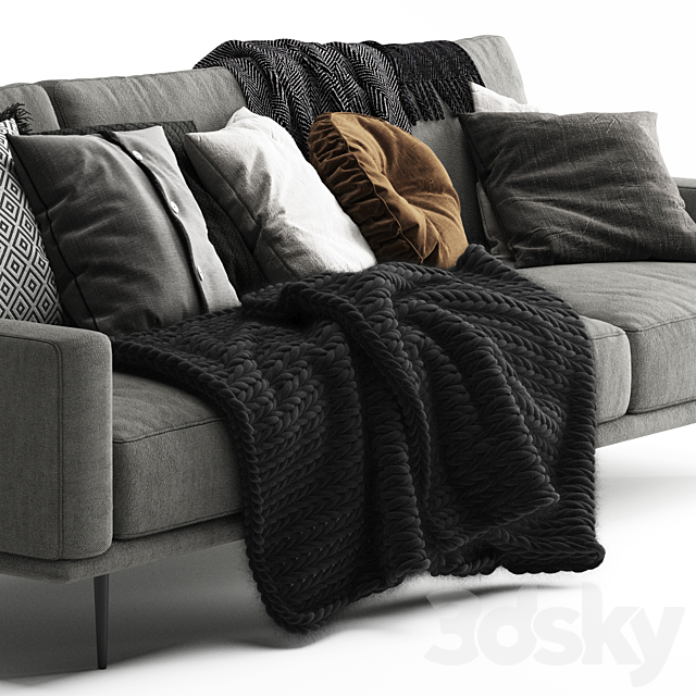 BoConcept Carlton Sofa 3 Seats – Scandinavian Set 3DSMax File - thumbnail 3