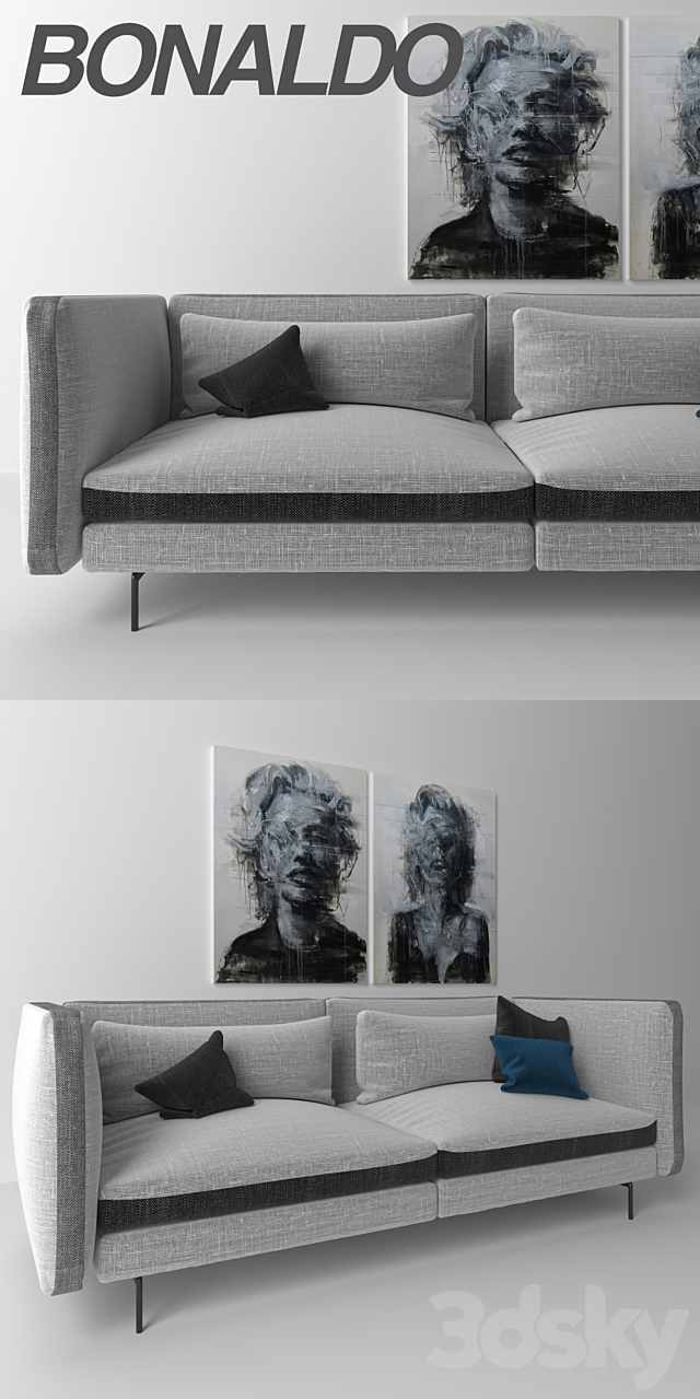 Bonaldo Colors sofa with pillows 3DSMax File - thumbnail 2