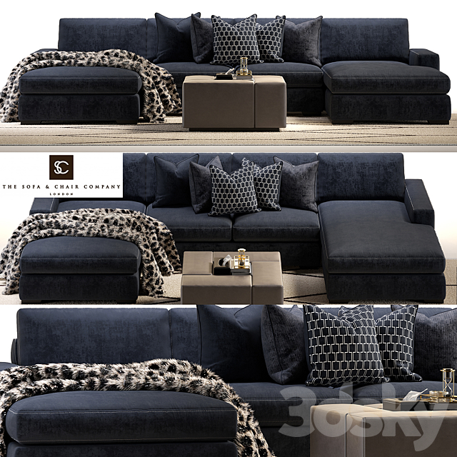 Brancusi corner sofa and Matisse ottoman 3DSMax File - thumbnail 1