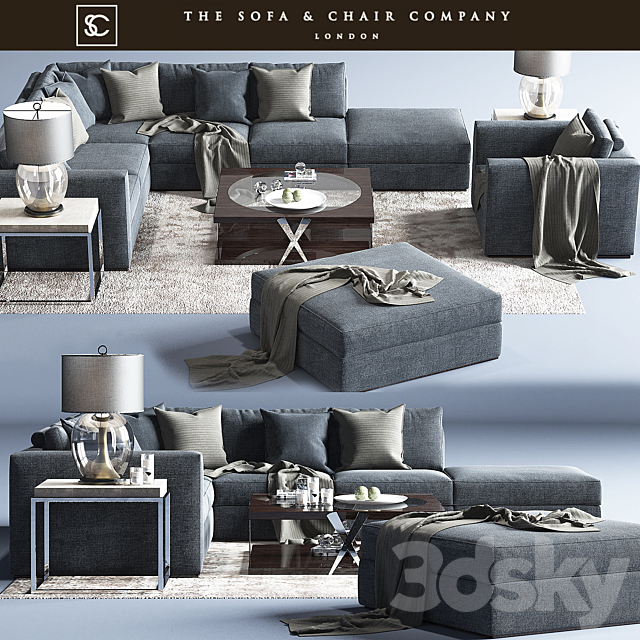 Braque Large Sofa_Concave Brass_Horizon Square_Carpet_The sofa and chair company 3DSMax File - thumbnail 1