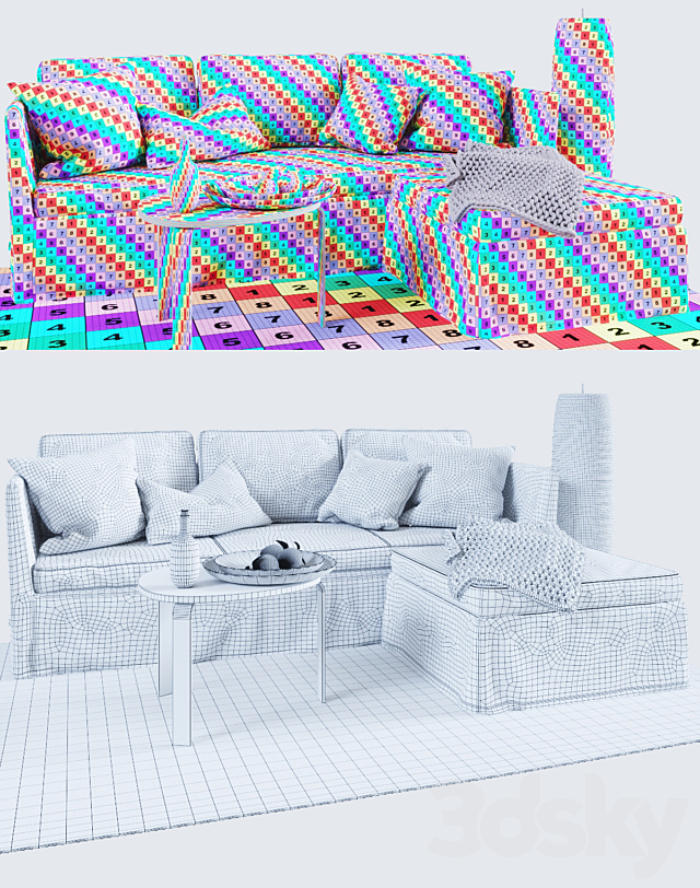 BRATHULT 3-seat sofa 3ds Max - thumbnail 3