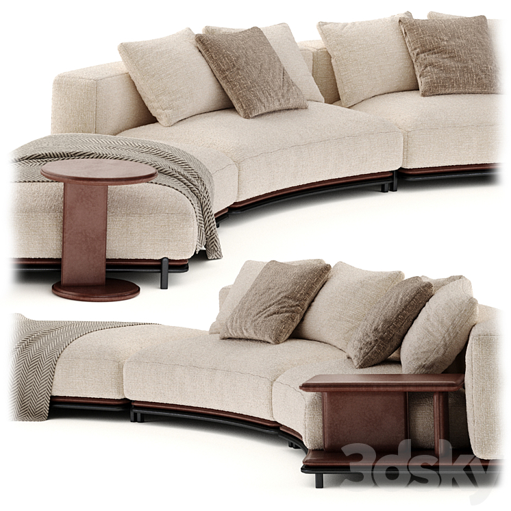 Brera sofa by Poliform 3DS Max Model - thumbnail 2