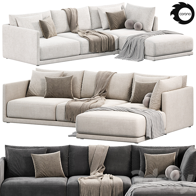 Build Your Own Melbourne Sectional Sofa by westelm 3DS Max Model - thumbnail 3