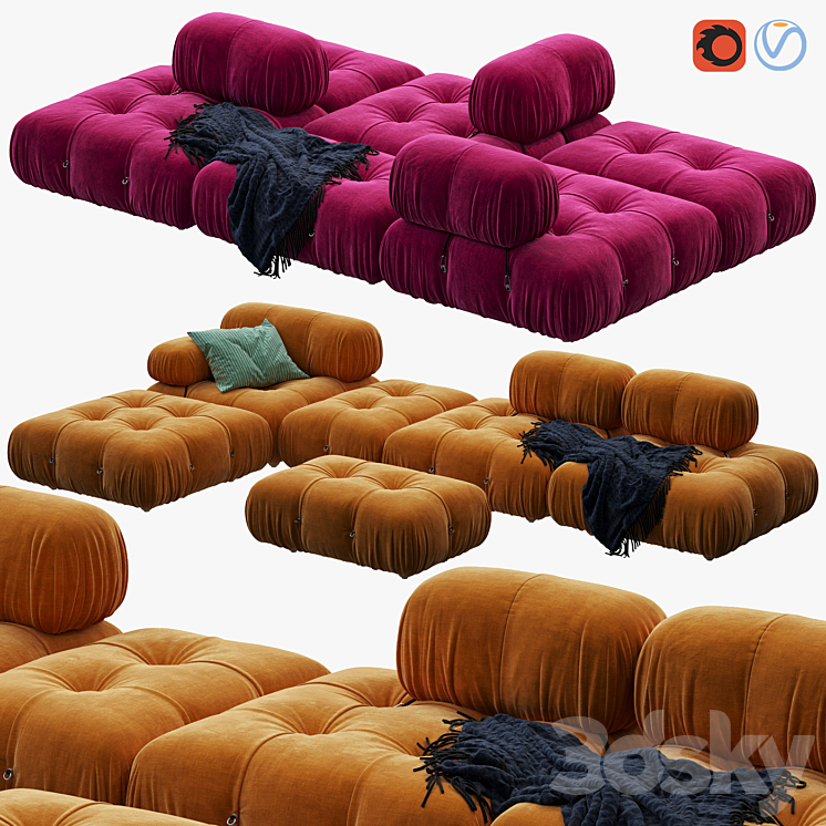 Camaleonda Sofa by B&b Italia 3DS Max Model - thumbnail 1