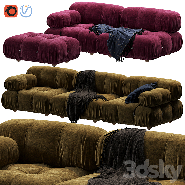 Camaleonda Sofa by B&b Italia 3DS Max Model - thumbnail 1