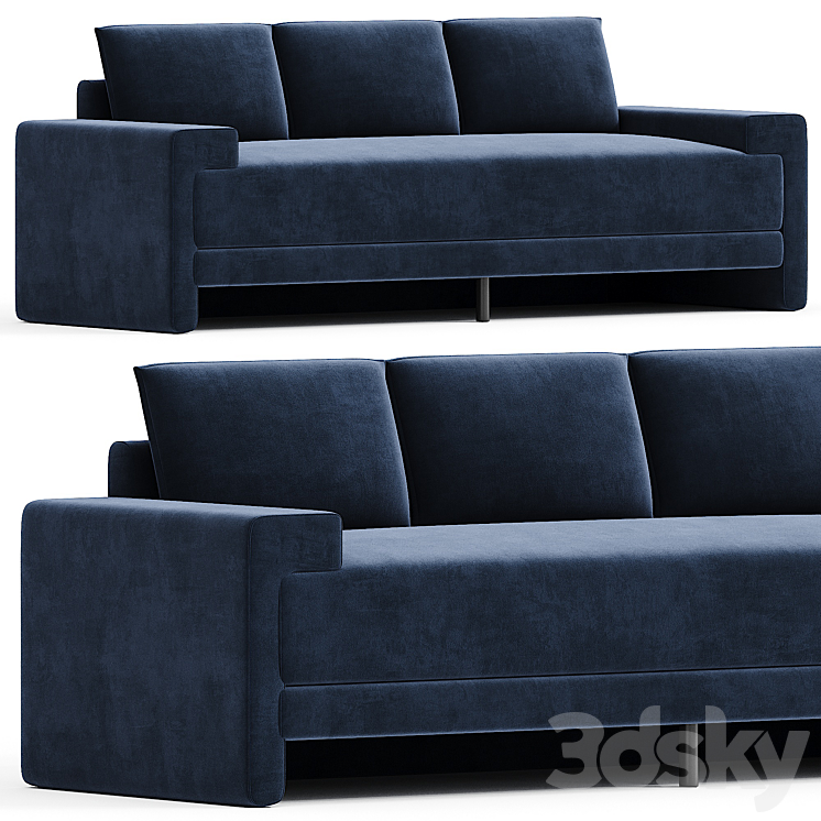 CAMDEN INK BLUE VELVET SOFA 3DS Max Model - thumbnail 1