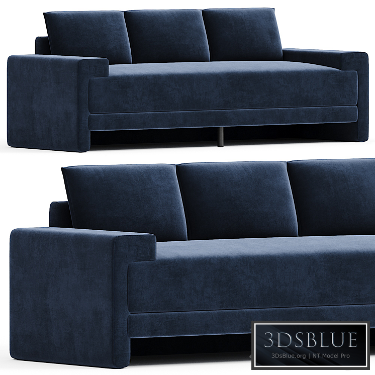 CAMDEN INK BLUE VELVET SOFA 3DS Max - thumbnail 3