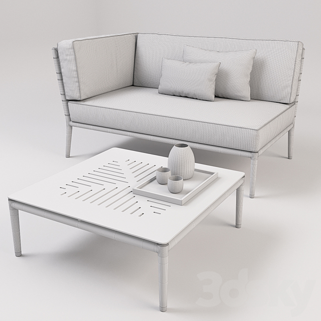 Cane-line – Conic 2 seats + table 3DSMax File - thumbnail 3