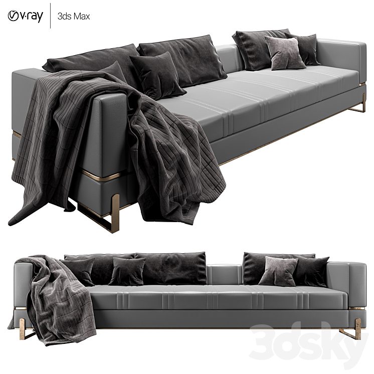 Capital Collection Grand Sofa 3p 3DS Max Model - thumbnail 3